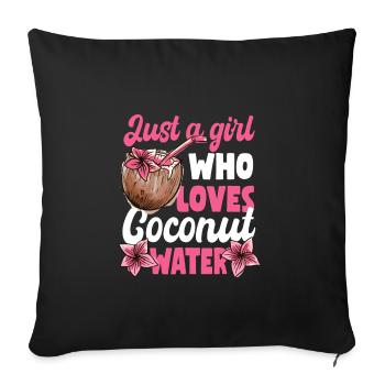 Juste une fille qui aime l’eau de . - Housse de coussin décorative 45 x 45 cm - noir - Devant