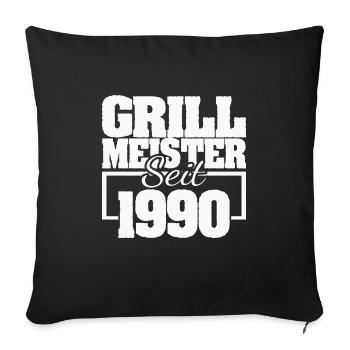1990 - Housse de coussin décorative 45 x 45 cm - noir - Devant
