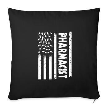 Drapeau de l’Amérique de l’apothicaire - Housse de coussin décorative 45 x 45 cm - noir - Devant