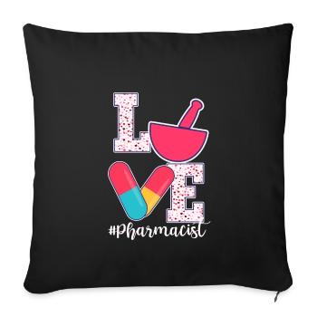 Conception de la Saint-Valentin pour apothicaire - Housse de coussin décorative 45 x 45 cm - noir - Devant