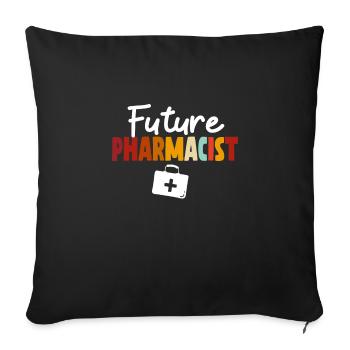Future pharmacist - Sofa pillowcase 17,3'' x 17,3'' (45 x 45 cm) - black - Front