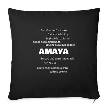 Amaya as sayings - Sofa pillowcase 17,3'' x 17,3'' (45 x 45 cm) - black - Front