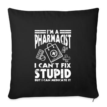 Pharmacien Carrière Amour Drôle Apothicaire Design - Housse de coussin décorative 45 x 45 cm - noir - Devant