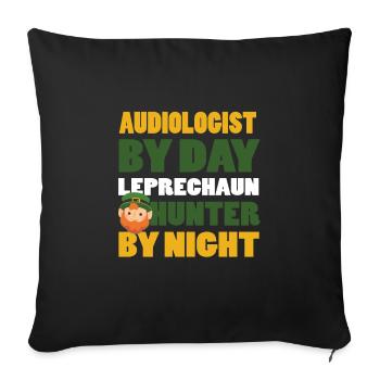 Audiologist St. Paddy's Day - Sofa pillowcase 17,3'' x 17,3'' (45 x 45 cm) - black - Front