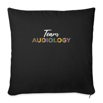 Team Audiology - Sofa pillowcase 17,3'' x 17,3'' (45 x 45 cm) - black - Front