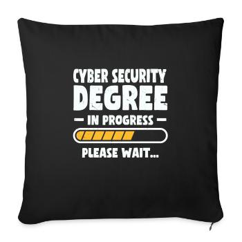 Chemise de degré de cybersécurité - Housse de coussin décorative 45 x 45 cm - noir - Devant