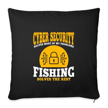 Best PracticeCybersecurity and Fishing - Sofa pillowcase 17,3'' x 17,3'' (45 x 45 cm) - black - Front