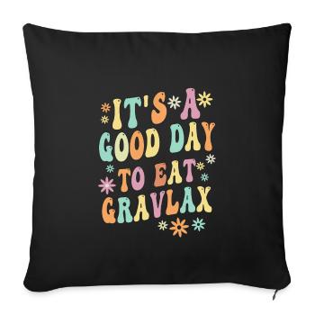 Cadeau d’amant Gravlax - Housse de coussin décorative 45 x 45 cm - noir - Devant