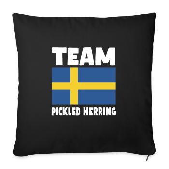 Hareng mariné drapeau suédois - Housse de coussin décorative 45 x 45 cm - noir - Devant