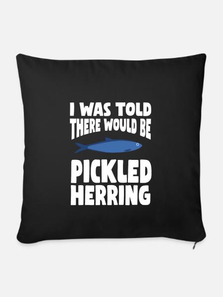 Eingelegter Hering Design - Sofakissenbezug 45 x 45 cm - Schwarz