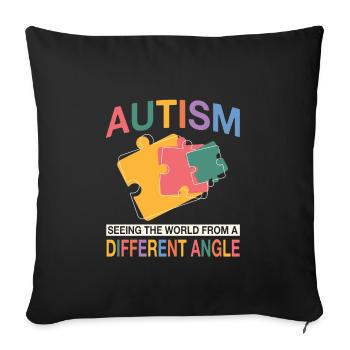 Autism Support Design - Sofa pillowcase 17,3'' x 17,3'' (45 x 45 cm) - black - Front