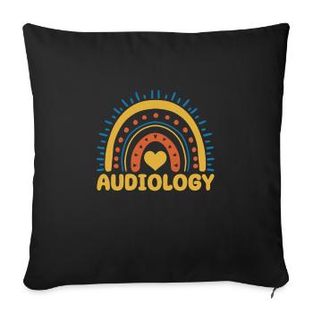 Audiology Gift - Sofa pillowcase 17,3'' x 17,3'' (45 x 45 cm) - black - Front