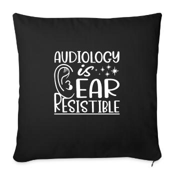 Audiology is ear resistant - Sofa pillowcase 17,3'' x 17,3'' (45 x 45 cm) - black - Front