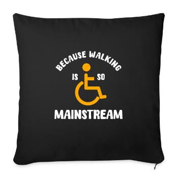 Humour de conducteur de fauteuil roulant - Housse de coussin décorative 45 x 45 cm - noir - Devant
