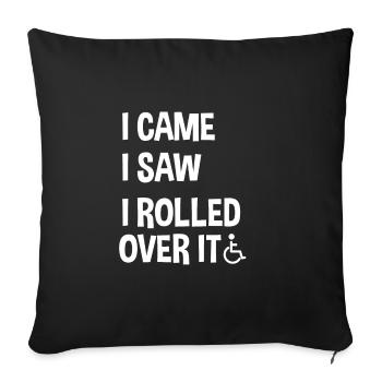 Funny Wheelchair T-Shirt - Sofa pillowcase 17,3'' x 17,3'' (45 x 45 cm) - black - Front