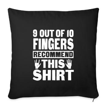 Funny Finger Amputee Shirt - Sofa pillowcase 17,3'' x 17,3'' (45 x 45 cm) - black - Front
