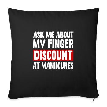 Amputé d’un doigt - Housse de coussin décorative 45 x 45 cm - noir - Devant