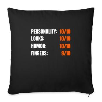 Funny Finger Amputee Shirt - Sofa pillowcase 17,3'' x 17,3'' (45 x 45 cm) - black - Front