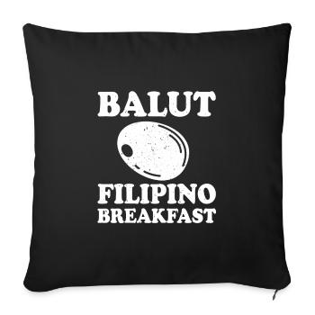 Balut – Petit-déjeuner philippin - Housse de coussin décorative 45 x 45 cm - noir - Devant