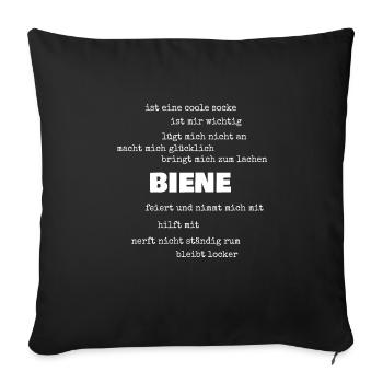 Geschenk für Biene - Sofakissenbezug 45 x 45 cm - Schwarz - Vorne