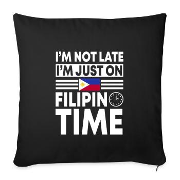 Filipino Time - Sofa pillowcase 17,3'' x 17,3'' (45 x 45 cm) - black - Front