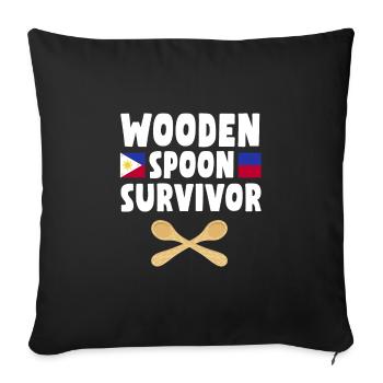 Filipino Wooden Spoon Survivor - Sofakissenbezug 45 x 45 cm - Schwarz - Vorne