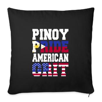Pinoy Pride American Grit - Sofa pillowcase 17,3'' x 17,3'' (45 x 45 cm) - black - Front