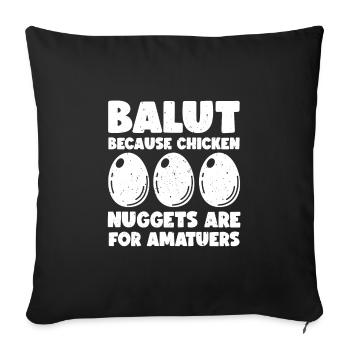 Balut-ei, délicatesse philippine, œuf de canard, - Housse de coussin décorative 45 x 45 cm - noir - Devant