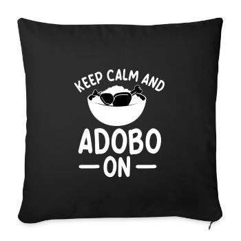 Keep Calm And Adobo On - Sofakissenbezug 45 x 45 cm - Schwarz - Vorne