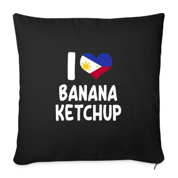 Banana Ketchup Shirt - Sofa pillowcase 17,3'' x 17,3'' (45 x 45 cm) - black - Front