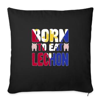 SGeboren frit pour manger du lechon - Housse de coussin décorative 45 x 45 cm - noir - Devant