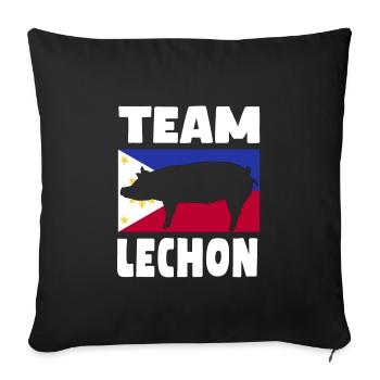 L’équipe Lechon Philippines - Housse de coussin décorative 45 x 45 cm - noir - Devant