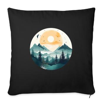 Wildlife Trees Outdoors Nature Retro Forest - Sofa pillowcase 17,3'' x 17,3'' (45 x 45 cm) - black - Front