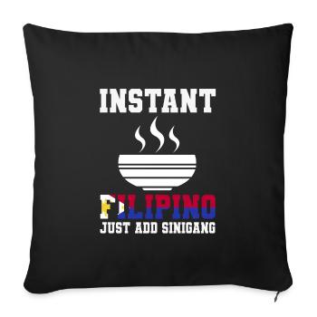 Drôle philippin Sinigang T-shirt - Housse de coussin décorative 45 x 45 cm - noir - Devant