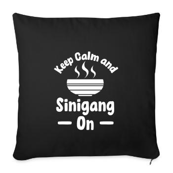 Gardez Calm Et Sinigang On - Housse de coussin décorative 45 x 45 cm - noir - Devant