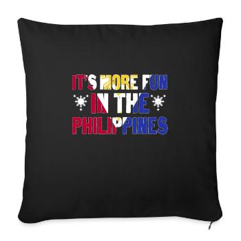 It's More Fun In The Philippines - Sofa pillowcase 17,3'' x 17,3'' (45 x 45 cm) - black - Front