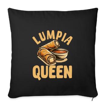 Lumpia Königin - Sofakissenbezug 45 x 45 cm - Schwarz - Vorne