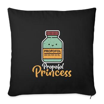 Lustige Anästhesistin Propofol Prinzessin - Sofakissenbezug 45 x 45 cm - Schwarz - Vorne