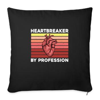 Heart Specialist Cardiology Humor - Sofa pillowcase 17,3'' x 17,3'' (45 x 45 cm) - black - Front