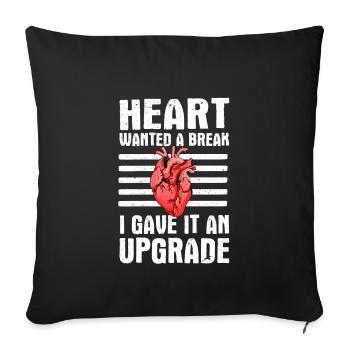 Cadeau drôle de transplantation cardiaque - Housse de coussin décorative 45 x 45 cm - noir - Devant