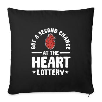 Chemise de guerrier de transplantation cardiaque - Housse de coussin décorative 45 x 45 cm - noir - Devant