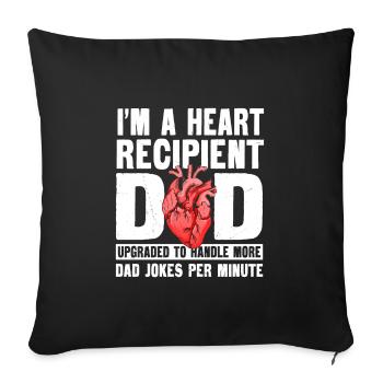 HeartHeart Récepteur Papa - Housse de coussin décorative 45 x 45 cm - noir - Devant