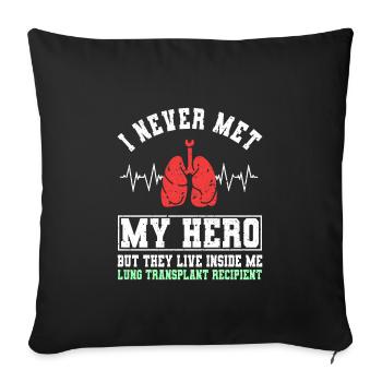 Outfit for Lung Transplant Survivors - Sofa pillowcase 17,3'' x 17,3'' (45 x 45 cm) - black - Front