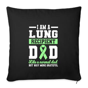 Lung transplant dad - Sofa pillowcase 17,3'' x 17,3'' (45 x 45 cm) - black - Front