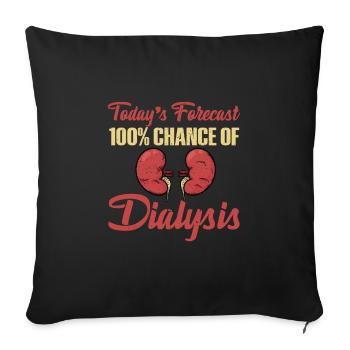 Gift for dialysis patients - Sofa pillowcase 17,3'' x 17,3'' (45 x 45 cm) - black - Front