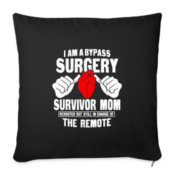 Bypass Surgery Survivor Mom - Sofa pillowcase 17,3'' x 17,3'' (45 x 45 cm) - black - Front