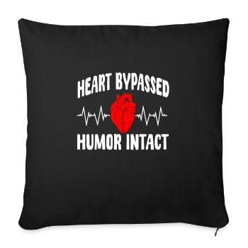 Heart Bypass Surgery Humor Intact - Sofa pillowcase 17,3'' x 17,3'' (45 x 45 cm) - black - Front