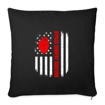 Bypass Surgery American Flag - Sofa pillowcase 17,3'' x 17,3'' (45 x 45 cm) - black - Front