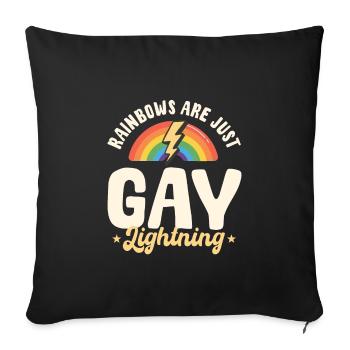 Rainbows are just gay lightning bolts - Sofa pillowcase 17,3'' x 17,3'' (45 x 45 cm) - black - Front