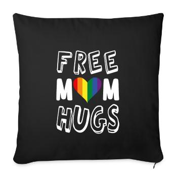 Free Mom Hugs Lesbian Shirt - Sofa pillowcase 17,3'' x 17,3'' (45 x 45 cm) - black - Front